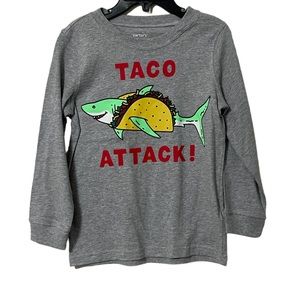 Carter’s Boys Sise 4t Taco Shark Long Sleeve Shirt